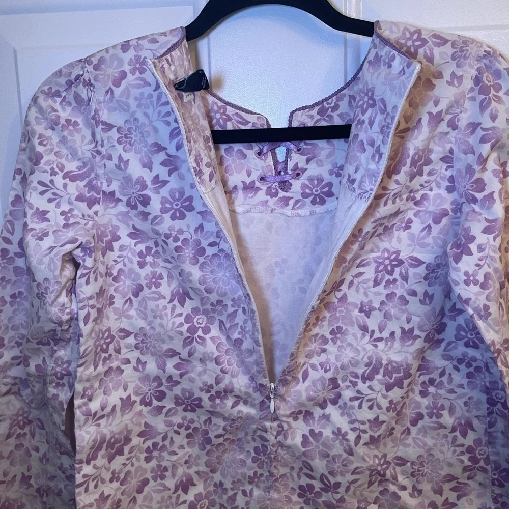 GAP KIDS - Little Girls Purple Floral Long Sleeve Top - Picture 7 of 7